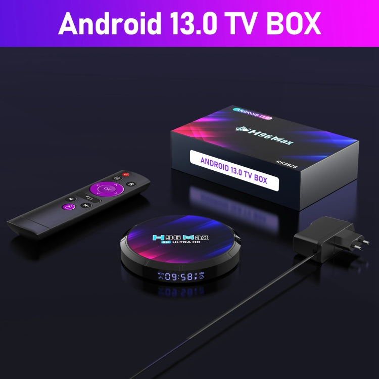 H96 Max 8K Ultra HD Smart TV Box Android 13.0 Media Player with Remote Control, RK3528 Quad-Core, 4GB+32GB(UK Plug) - RK3318 by PMC TechLife | Online Shopping South Africa | PMC TechLife | Buy Now Pay Later Mobicred