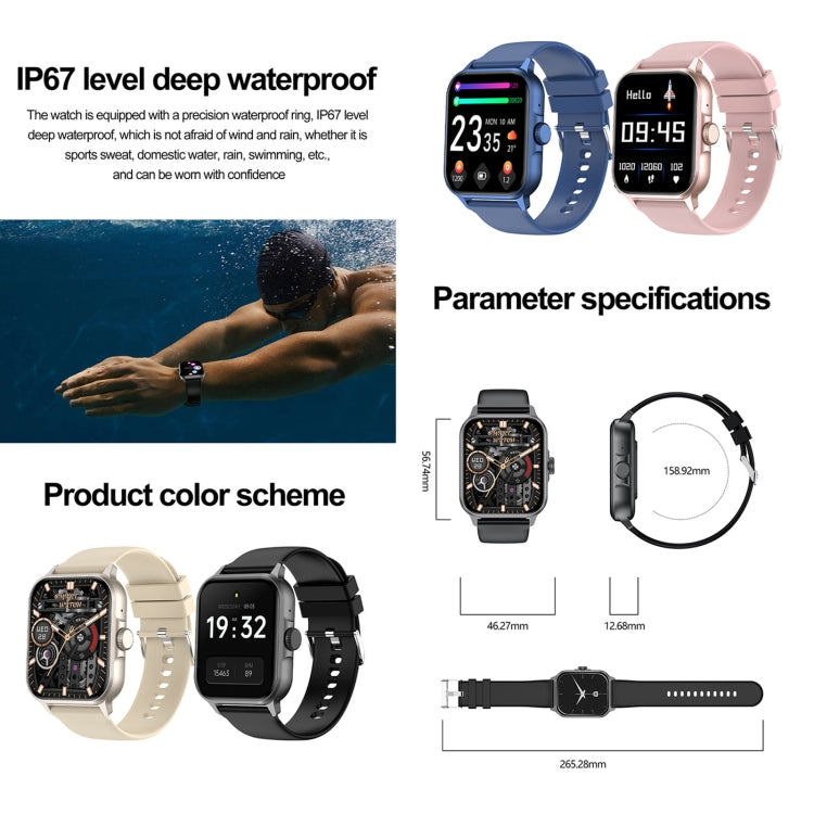 ZW36A 1.83 inch BT Call Smart Watch, Blood oxygen / Blood Pressure / Heart Rate(Gold) - free shipping - PMC TechLife - Order now!