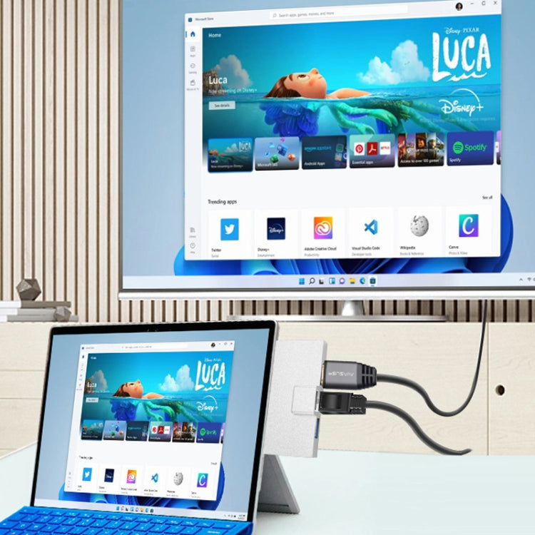 For Surface Pro 8 / 9 / X Dual Type-C Computer Expansion Hub 7 In 1 Docking Station - USB HUB by PMC Jewellery | Online Shopping South Africa | PMC Jewellery | Buy Now Pay Later Mobicred