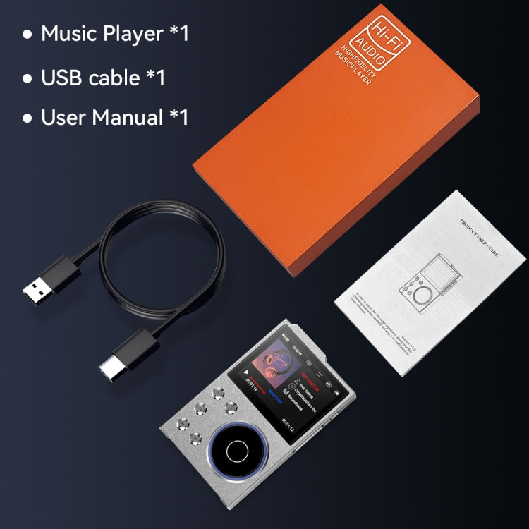 2.4 Inch HIFI Bluetooth Music Player DSD256 Mastering Sound Quality Walkman, Memory: 16GB+32GB(Gray) - free shipping - PMC Jewellery - Order now!