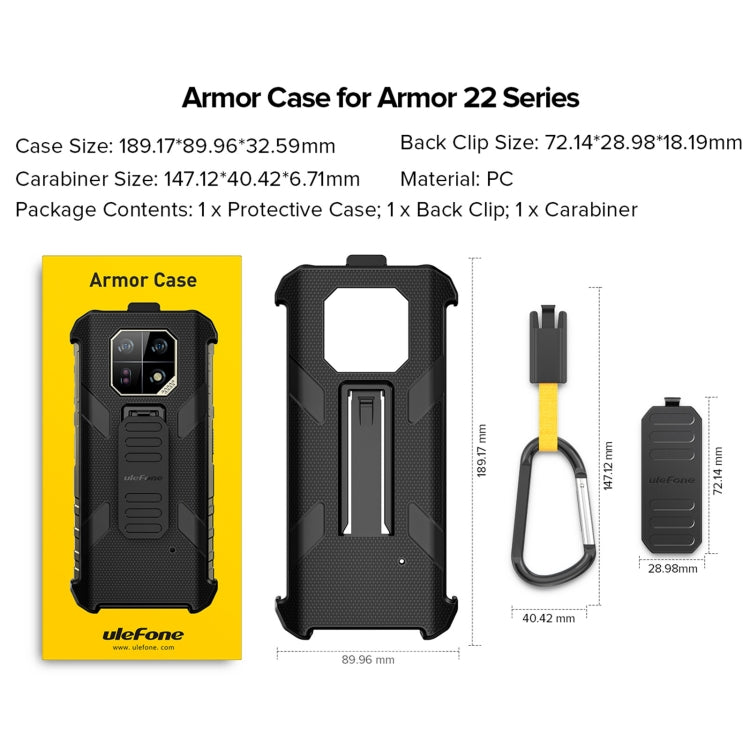 For Ulefone Armor 22 Ulefone Back Clip Phone Case with Carabiner(Black) - Ulefone Cases by Ulefone | Online Shopping South Africa | PMC TechLife | Buy Now Pay Later Mobicred
