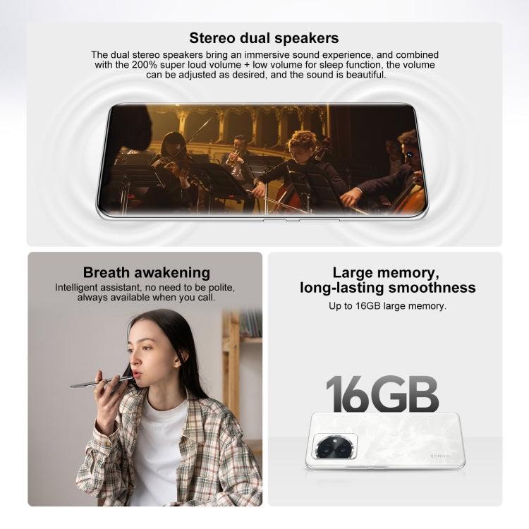 Honor 100, 12GB+256GB, Screen Fingerprint Identification, 6.7 inch MagicOS 7.2 Snapdragon 7 Gen 3 Octa Core up to 2.63GHz, Network: 5G, NFC, OTG, Support Google Play(White) - free shipping - PMC Jewellery - Order now!
