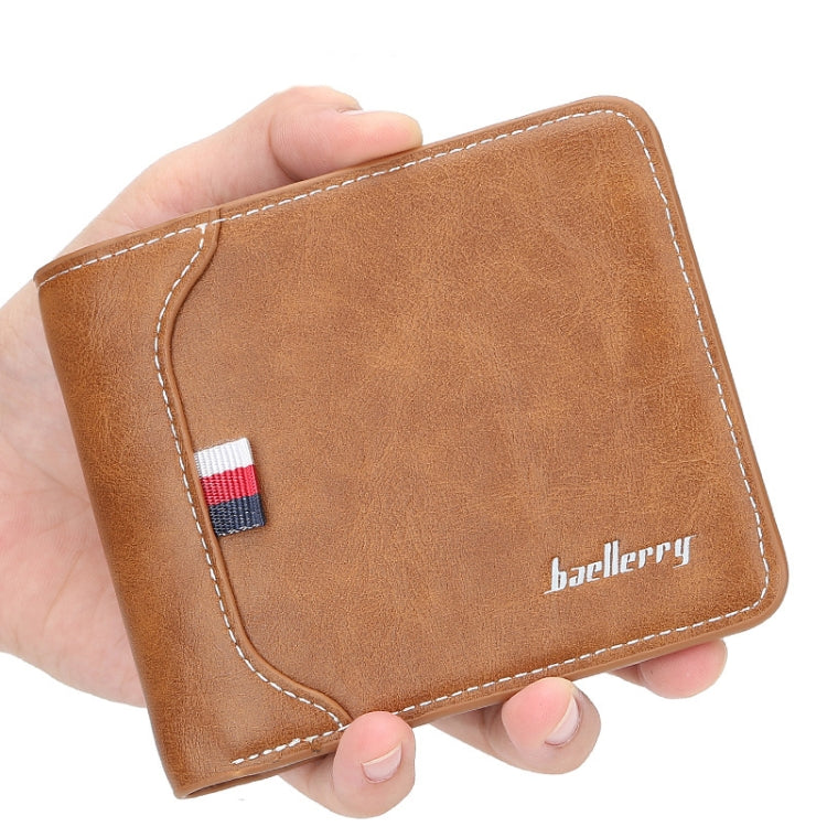 Baellerry Short Wallet Tri-fold Horizontal Coin Purse For Men(Black) - Wallets by Baellerry | Online Shopping South Africa | PMC TechLife | Buy Now Pay Later Mobicred