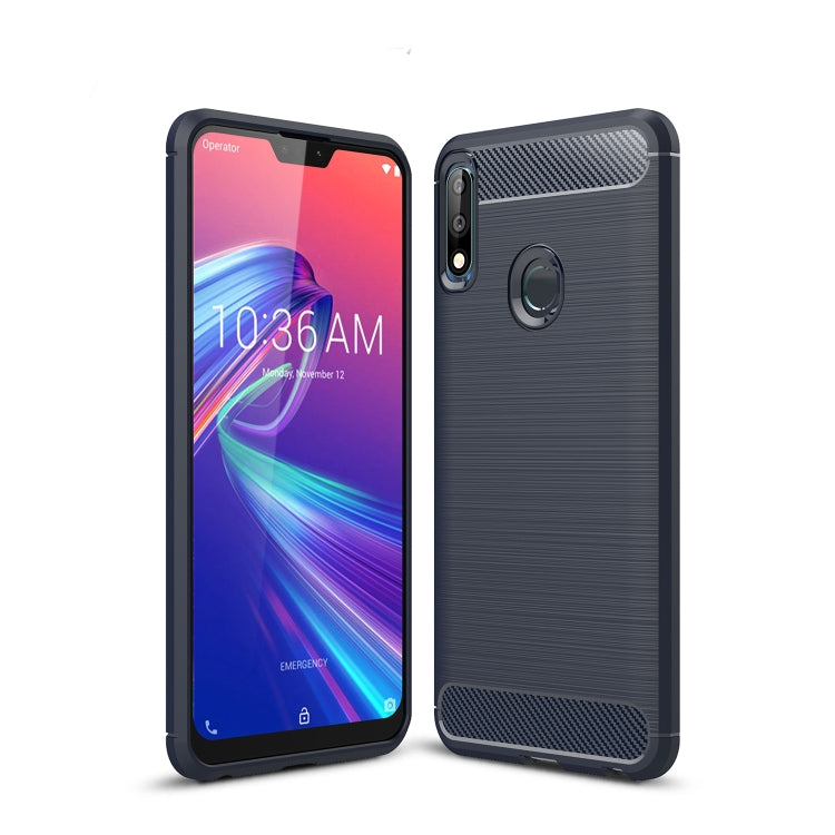 Brushed Texture Carbon Fiber Shockproof TPU Case for ASUS Zenfone Max Pro(M2) (Navy Blue) - ASUS Cases by PMC Jewellery | Online Shopping South Africa | PMC Jewellery | Buy Now Pay Later Mobicred