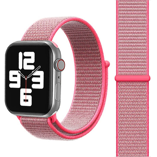 For Apple Watch 46mm / 49mm / 45mm / 44mm Simple Fashion Nylon Watch Band with Magic Stick(Pink) - Watch Bands by PMC Jewellery | Online Shopping South Africa | PMC Jewellery | Buy Now Pay Later Mobicred