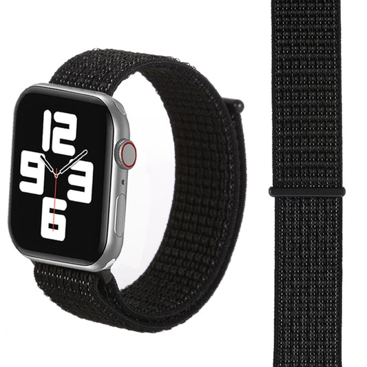 For Apple Watch 46mm / 49mm / 45mm / 44mm Simple Fashion Nylon Watch Band with Magic Stick(Nightfall Black) - Watch Bands by PMC Jewellery | Online Shopping South Africa | PMC Jewellery | Buy Now Pay Later Mobicred