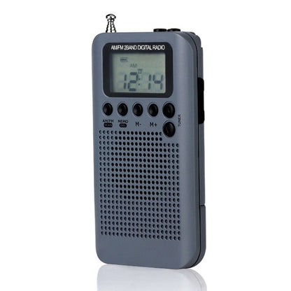 HRD-104 Mini Portable FM + AM Two Band Radio with Loudspeaker(Grey) - Radio Player by PMC Jewellery | Online Shopping South Africa | PMC Jewellery