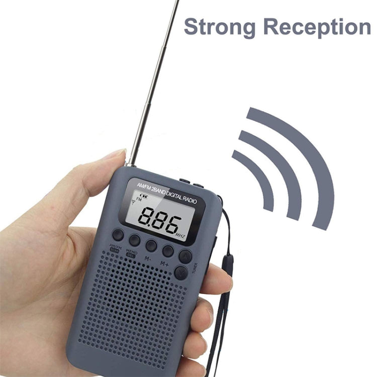 HRD-104 Mini Portable FM + AM Two Band Radio with Loudspeaker(Grey) - Radio Player by PMC TechLife | Online Shopping South Africa | PMC TechLife