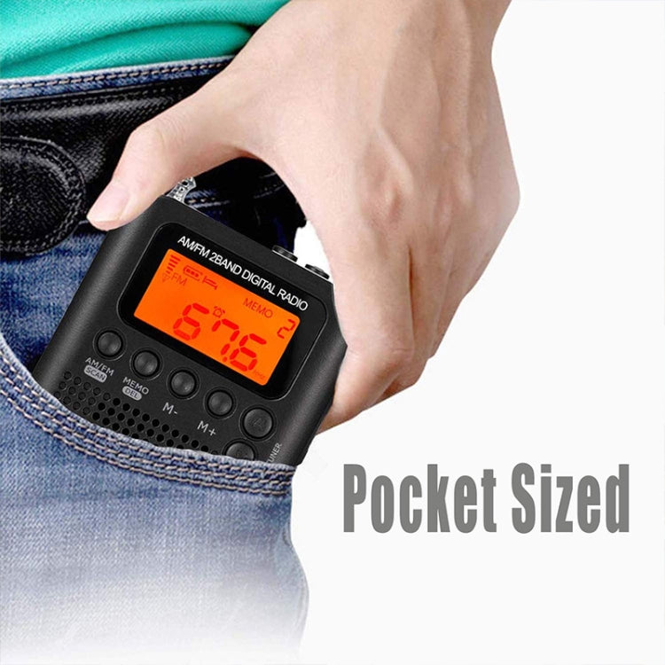 HRD-104 Mini Portable FM + AM Two Band Radio with Loudspeaker(Grey) - Radio Player by PMC TechLife | Online Shopping South Africa | PMC TechLife