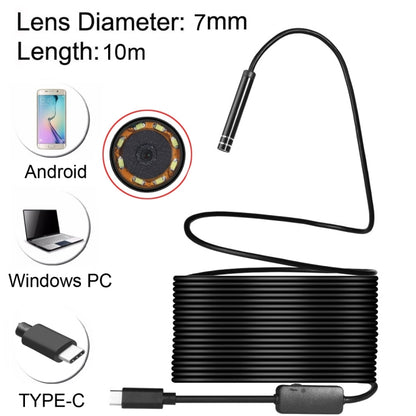 AN97 USB-C / Type-C Endoscope Waterproof IP67 Tube Inspection Camera with 8 LED & USB Adapter, Length: 10m, Lens Diameter: 7mm -  by PMC Jewellery | Online Shopping South Africa | PMC Jewellery | Buy Now Pay Later Mobicred