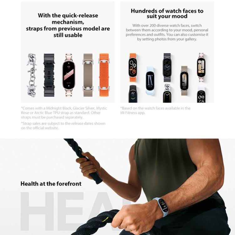 [HK Warehouse] Original Xiaomi Smart Band 9 Global 1.62 inch AMOLED Screen 5ATM Waterproof Smart Watch, Support Blood Oxygen / Heart Rate Monitor (Silver) - Wearable Devices by Xiaomi | Online Shopping South Africa | PMC Jewellery | Buy Now Pay Later Mobicred