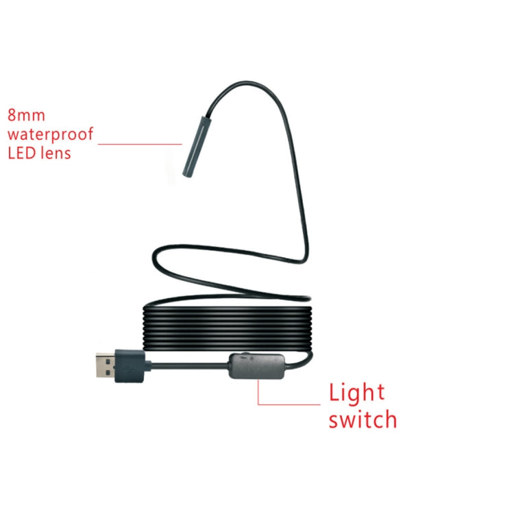 YPC110 8mm 2.0MP HD Camera WiFi Endoscope Snake Tube Inspection Camera with 8 LED, Waterproof IP68, Lens Diameter: 8mm, Length: 3.5m, Soft Line -  by PMC Jewellery | Online Shopping South Africa | PMC Jewellery | Buy Now Pay Later Mobicred