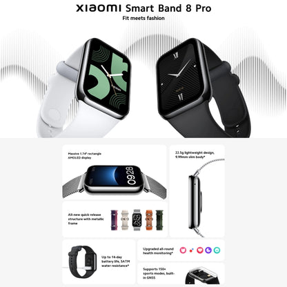 [HK Warehouse] Original Xiaomi Mi Band 8 Pro Global 1.74 inch AMOLED Full Color Screen 5ATM Waterproof Smart Watch, Support GPS / Heart Rate (Black) - Wearable Devices by Xiaomi | Online Shopping South Africa | PMC Jewellery