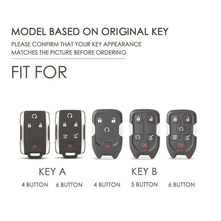 For Chevrolet GMC / Colorad 4-button C159 Car Key Leather Protective Case(Black) - Car Key Cases by PMC Jewellery | Online Shopping South Africa | PMC Jewellery | Buy Now Pay Later Mobicred