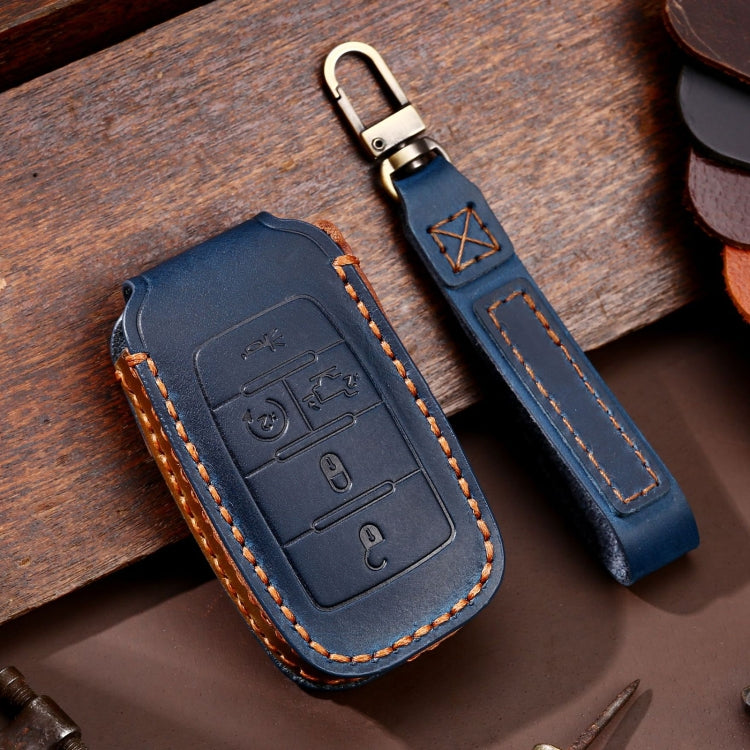 For Dodge Ram 5-button C162 Car Key Leather Protective Case (Blue) - Car Key Cases by PMC Jewellery | Online Shopping South Africa | PMC Jewellery | Buy Now Pay Later Mobicred