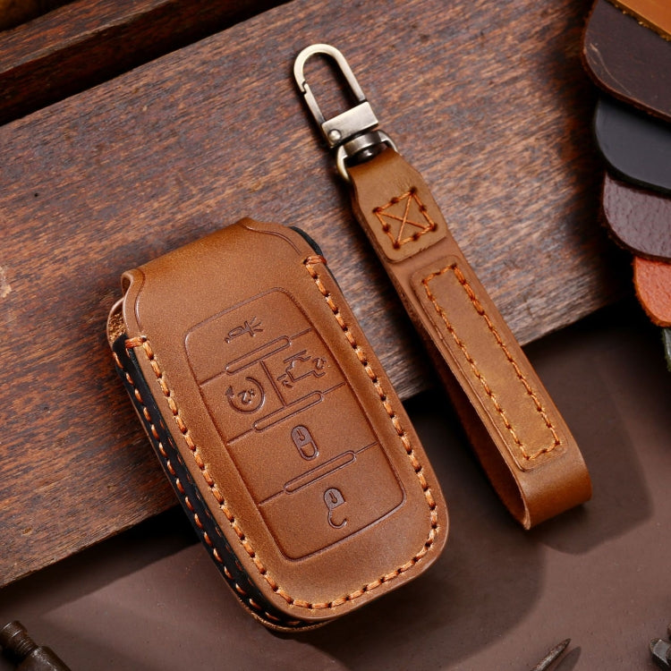 For Dodge Ram 5-button C162 Car Key Leather Protective Case (Brown) - Car Key Cases by PMC Jewellery | Online Shopping South Africa | PMC Jewellery | Buy Now Pay Later Mobicred