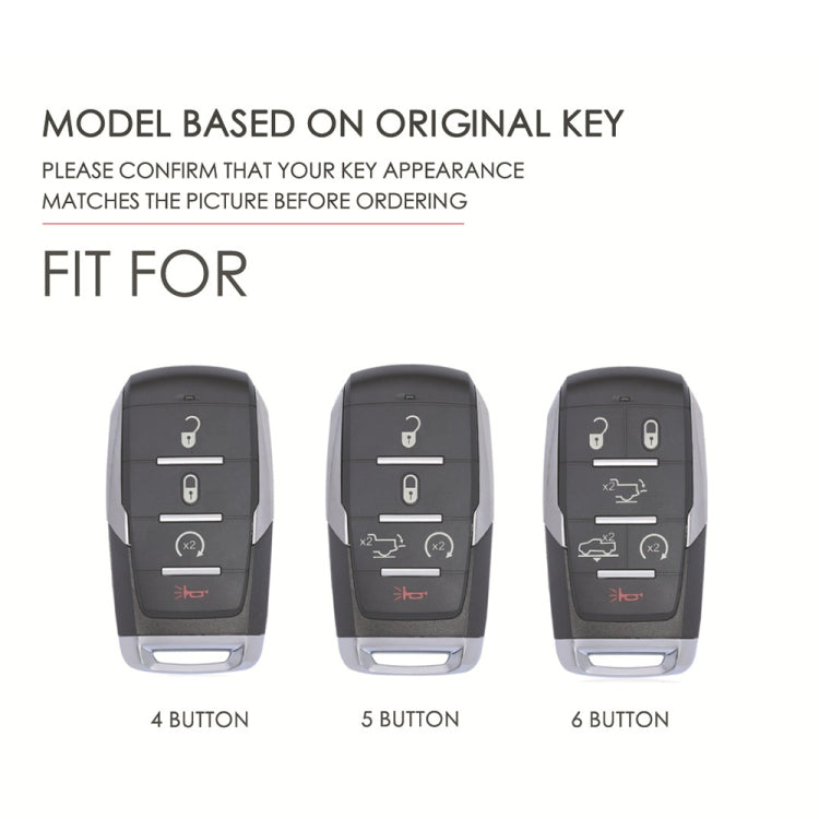For Dodge Ram 6-button C163 Car Key Leather Protective Case (Brown) - Car Key Cases by PMC TechLife | Online Shopping South Africa | PMC TechLife | Buy Now Pay Later Mobicred