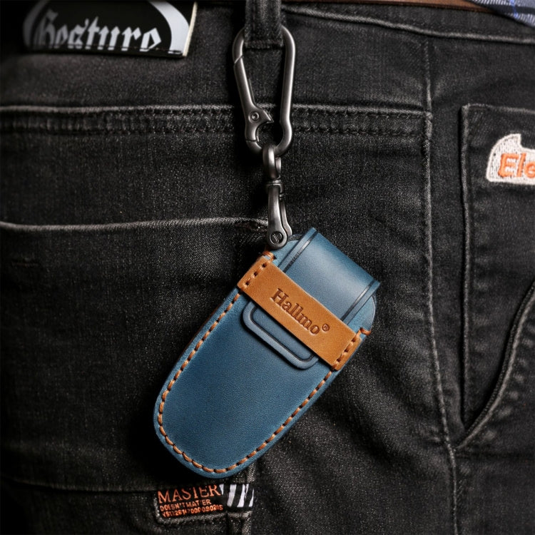 For Ford F-150 4-button C072/1 Car Key Leather Protective Case (Blue) - Car Key Cases by PMC TechLife | Online Shopping South Africa | PMC TechLife | Buy Now Pay Later Mobicred