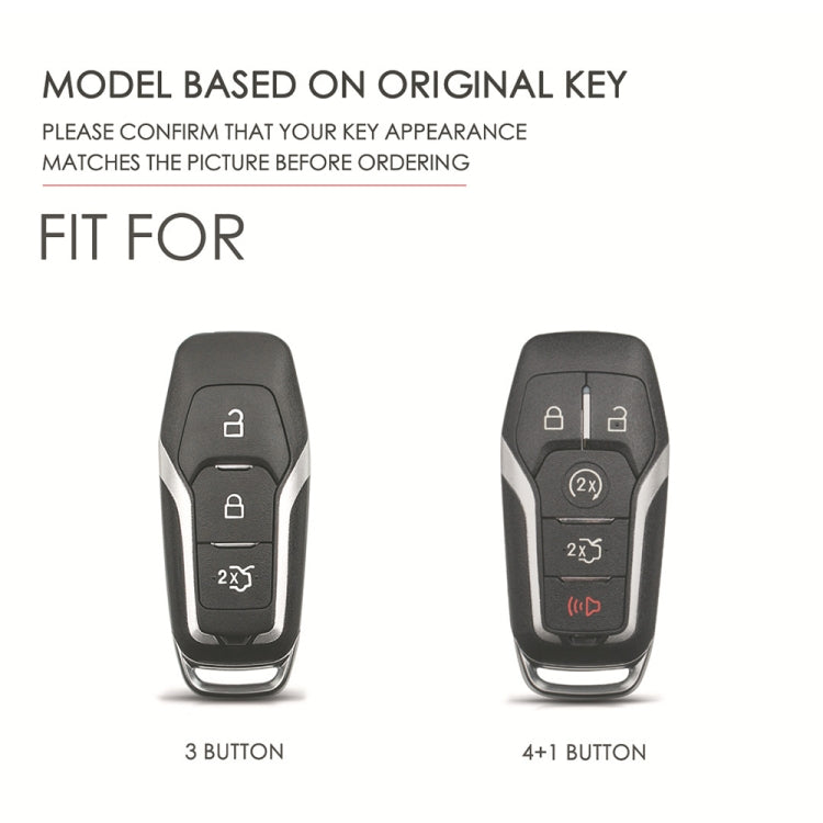 For Ford F-150 3-button C074 Car Key Leather Protective Case (Blue) - Car Key Cases by PMC TechLife | Online Shopping South Africa | PMC TechLife | Buy Now Pay Later Mobicred