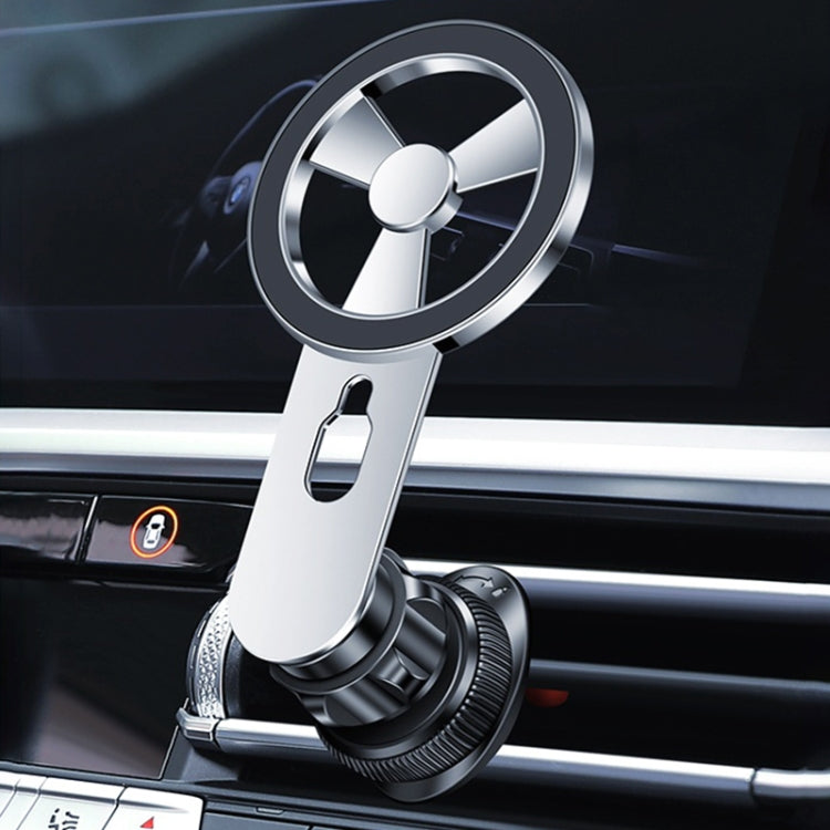 F73 MagSafe Magnetic Suction 360 Degree Rotating Car Phone Holder (Silver) - Car Holders by PMC TechLife | Online Shopping South Africa | PMC TechLife | Buy Now Pay Later Mobicred