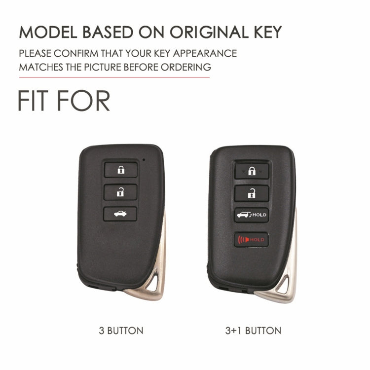 For Lexus 4-button Hallmo Car Cowhide Leather Key Protective Cover Key Case(Blue) - free shipping - PMC TechLife - Order now!