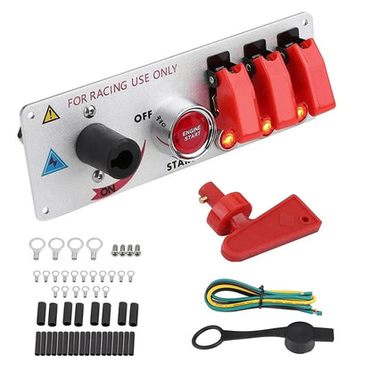 12V Racing Car LED Ignition Switch One Key Start Combination Panel - Car Switches by PMC Jewellery | Online Shopping South Africa | PMC Jewellery | Buy Now Pay Later Mobicred