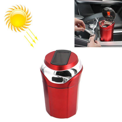 N12E Car Creative Ashtray Solar Power With Light And Cover With Cigarette Liighter (Red) - Ashtrays by PMC Jewellery | Online Shopping South Africa | PMC Jewellery | Buy Now Pay Later Mobicred