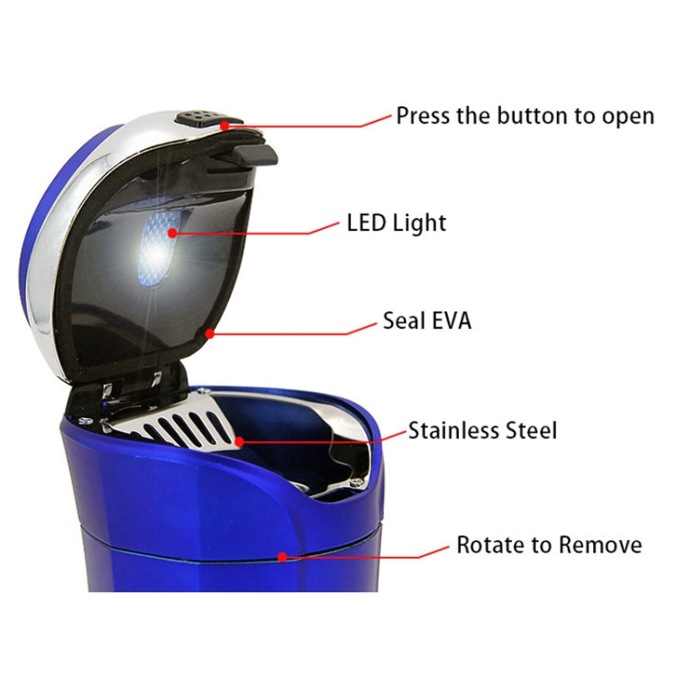 N12E Car Creative Ashtray Solar Power With Light And Cover With Cigarette Liighter (Red) - Ashtrays by PMC Jewellery | Online Shopping South Africa | PMC Jewellery | Buy Now Pay Later Mobicred