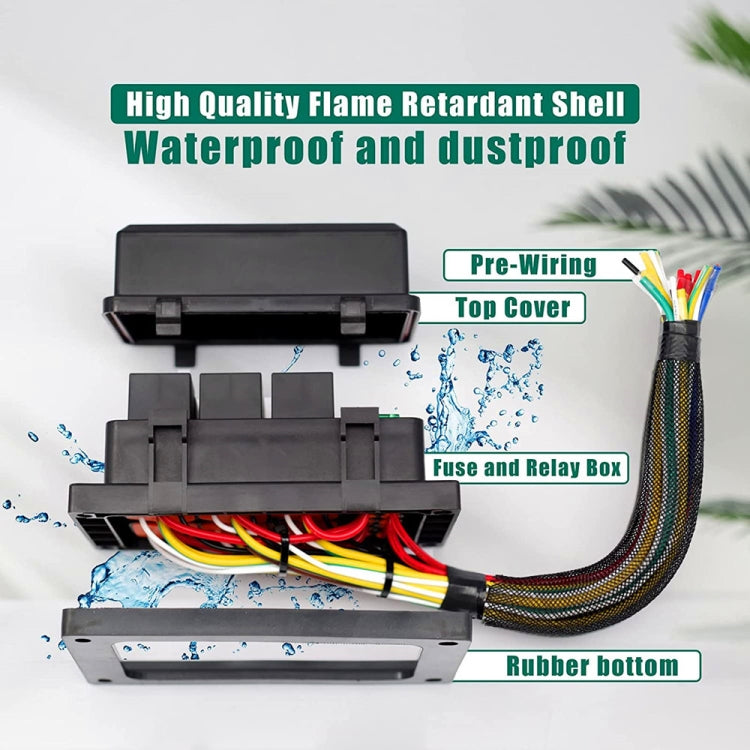 24V 4 Pin Car 6 Slots IP66 Waterproof Relay Fuse Box with Cable - Fuse by PMC TechLife | Online Shopping South Africa | PMC TechLife | Buy Now Pay Later Mobicred