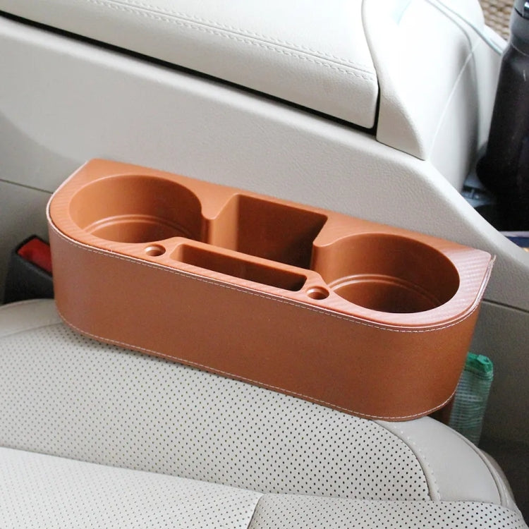 CARFU AC-2299A Car Seat Gap Multi-function Storage Box(Brown) - Stowing Tidying by CARFU | Online Shopping South Africa | PMC Jewellery | Buy Now Pay Later Mobicred