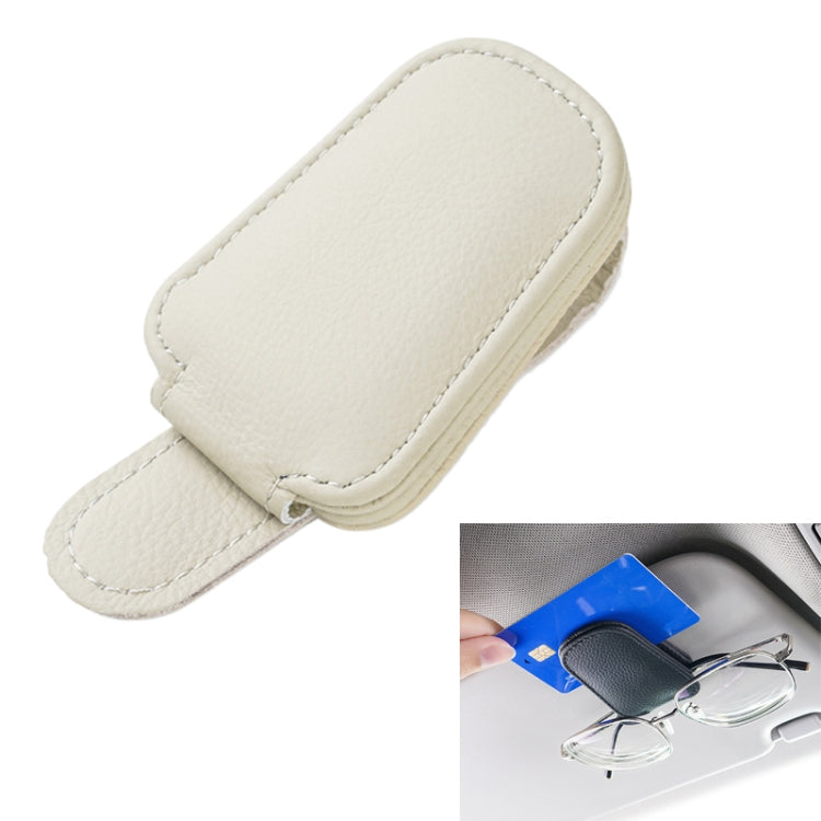 Car Sun Visor Glasses Clip Multi-functional Card Storage Bracket (Beige) - Sunglasses & Glasses Clips by PMC Jewellery | Online Shopping South Africa | PMC Jewellery | Buy Now Pay Later Mobicred