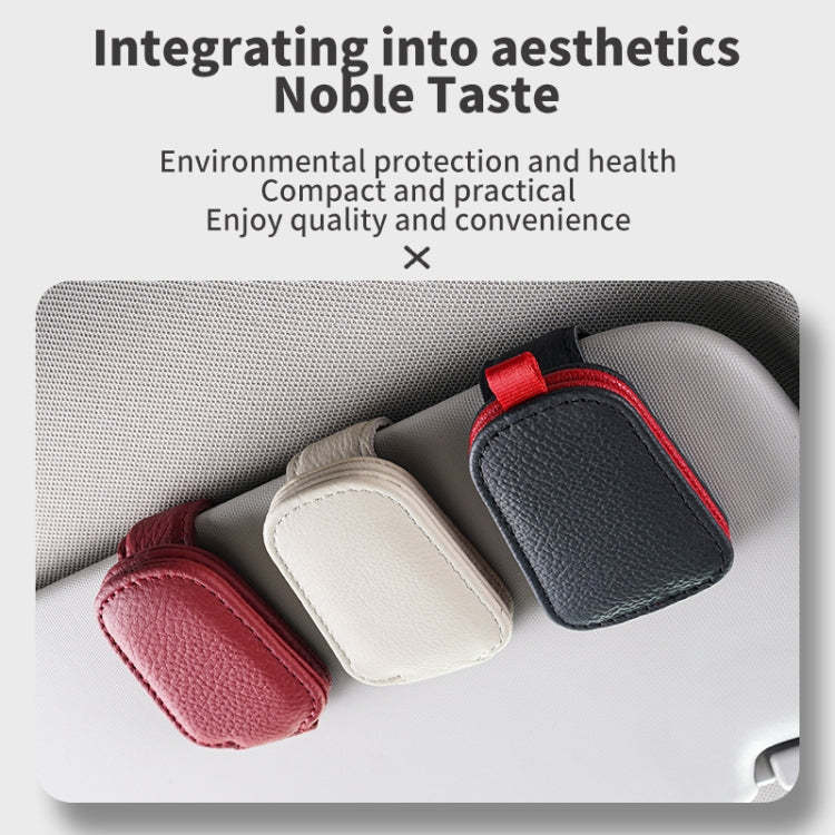 Car Sun Visor Glasses Clip Multi-functional Card Storage Bracket (Beige) - Sunglasses & Glasses Clips by PMC TechLife | Online Shopping South Africa | PMC TechLife | Buy Now Pay Later Mobicred