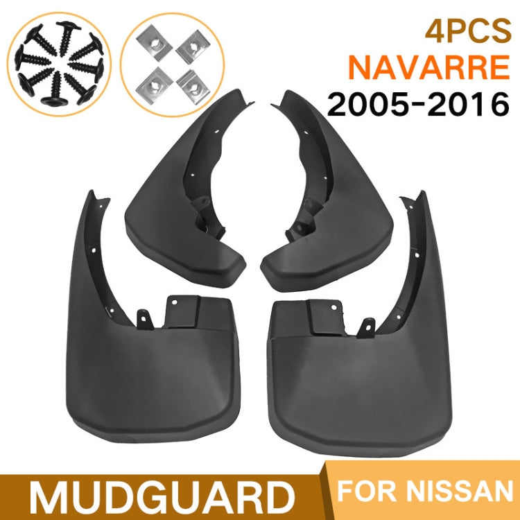 For Nissan Frontier Navarre 2015-2016 4pcs/Set Car Auto Soft Plastic Splash Flaps Fender Guard - Mudguards by PMC Jewellery | Online Shopping South Africa | PMC Jewellery | Buy Now Pay Later Mobicred