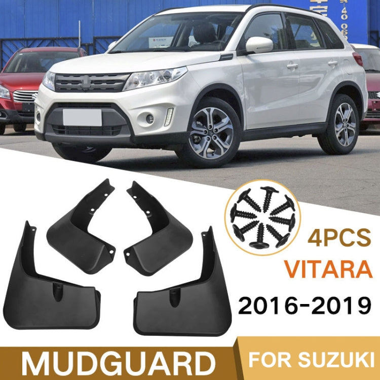 For Suzuki VITARA  2016-2019 4pcs/Set Car Auto Soft Plastic Splash Flaps Fender Guard - Mudguards by PMC Jewellery | Online Shopping South Africa | PMC Jewellery | Buy Now Pay Later Mobicred