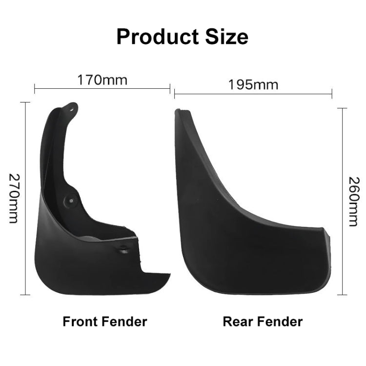 For Toyota Yaris 2006-2011 4pcs/Set Car Auto Soft Plastic Splash Flaps Fender Guard - Mudguards by PMC TechLife | Online Shopping South Africa | PMC TechLife