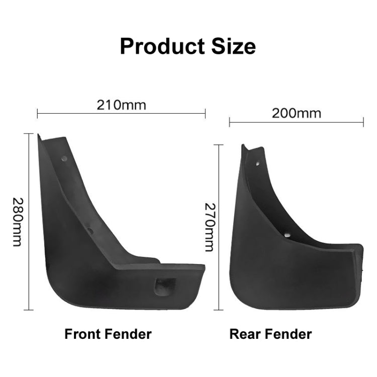 For Buick Encore 2013-2019 4pcs/Set Car Auto Soft Plastic Splash Flaps Fender Guard - Mudguards by PMC Jewellery | Online Shopping South Africa | PMC Jewellery | Buy Now Pay Later Mobicred