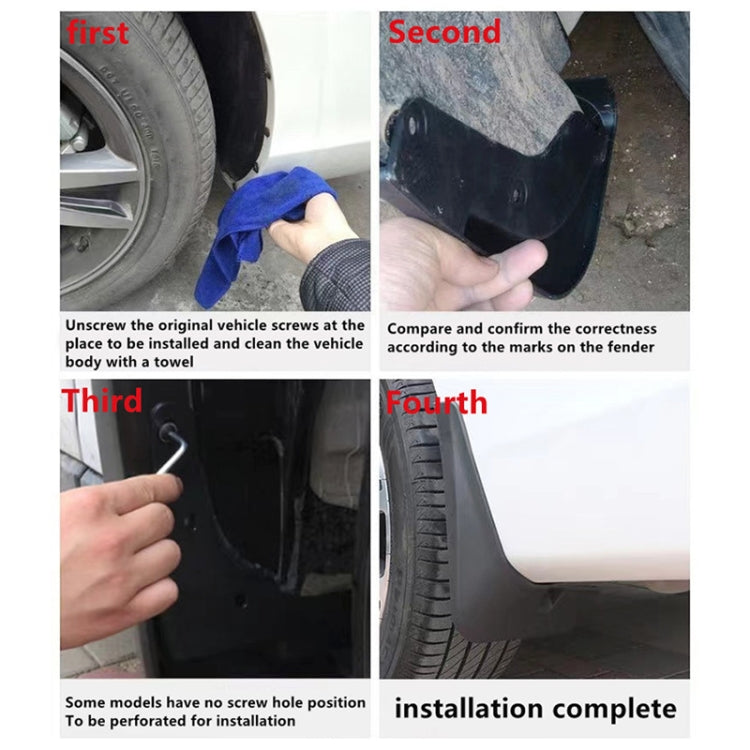For Jaguar XF 2016 4pcs/Set Car Auto Soft Plastic Splash Flaps Fender Guard - Mudguards by PMC TechLife | Online Shopping South Africa | PMC TechLife | Buy Now Pay Later Mobicred