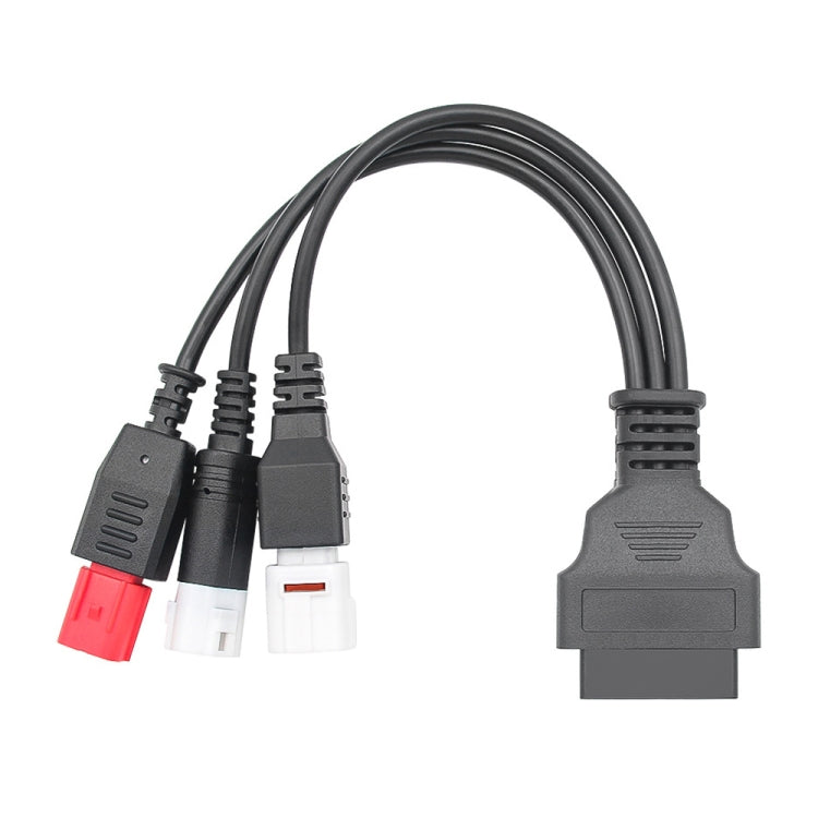 For Honda / Yamaha 3 in 1 OBDII Female to 3 Pin+4 Pin+6 Pin Motorcycle Connector Cable (Red) - Cables & Connectors by PMC Jewellery | Online Shopping South Africa | PMC Jewellery | Buy Now Pay Later Mobicred