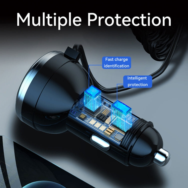 BW13 67.5W 3 in 1 Charging Cable & Dual USB Port Car Charger - Car Charger by PMC TechLife | Online Shopping South Africa | PMC TechLife | Buy Now Pay Later Mobicred