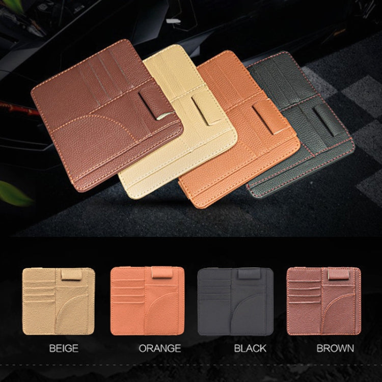 Car Multifunctional Sun Visor Card Holder Bill Storage Card Bag (Beige) - Stowing Tidying by PMC TechLife | Online Shopping South Africa | PMC TechLife | Buy Now Pay Later Mobicred
