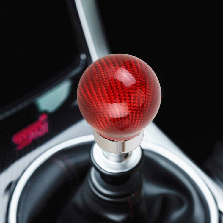Car Carbon Fiber Pattern Gear Shift Knob Round Modified Gear Shift Head (Red) - Shift Knob by PMC TechLife | Online Shopping South Africa | PMC TechLife | Buy Now Pay Later Mobicred