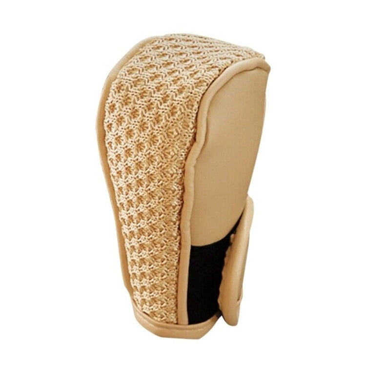 Universal Car PU + Ice Silk Gear Shift Knob Protective Cover (Beige) - Shift Knob by PMC TechLife | Online Shopping South Africa | PMC TechLife | Buy Now Pay Later Mobicred