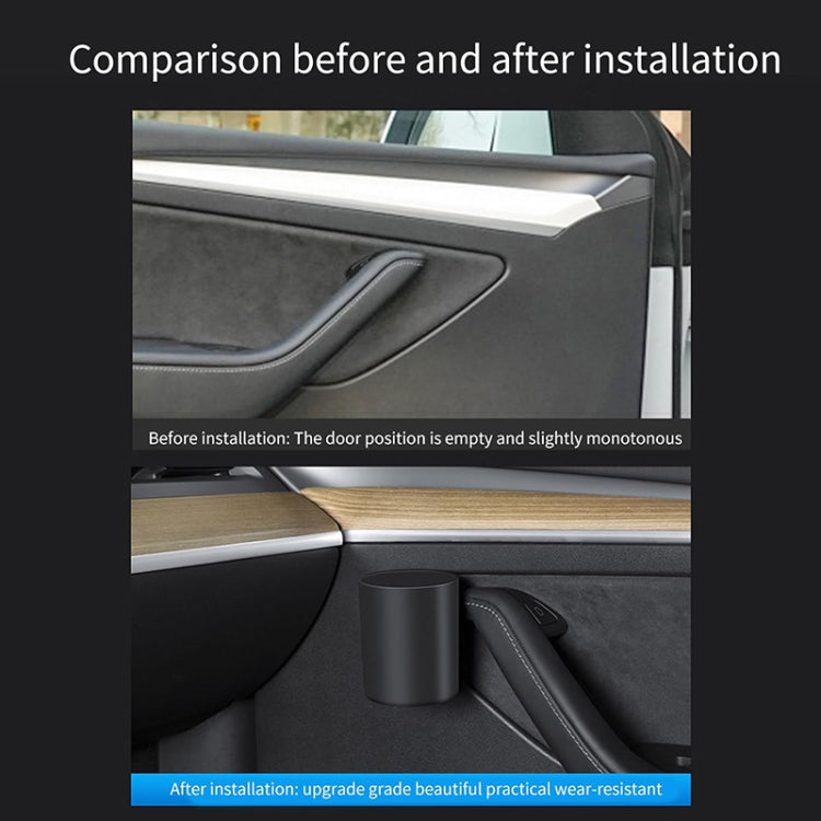 For Tesla Model Y / 3 2pcs / Set Car Door Main Driver & Co-pilot Water Cup Storage Holder - Car Drink Holders by PMC TechLife | Online Shopping South Africa | PMC TechLife | Buy Now Pay Later Mobicred