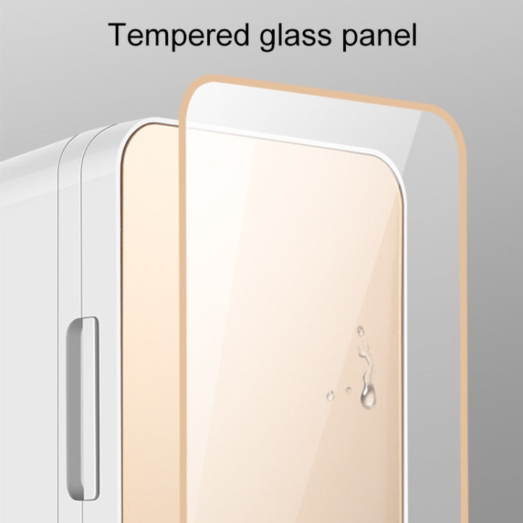 8L 37-48W Tempered Glass Panel Car / Home Mini Refrigerator, EU Plug (Silver) - Refrigerators by PMC TechLife | Online Shopping South Africa | PMC TechLife | Buy Now Pay Later Mobicred