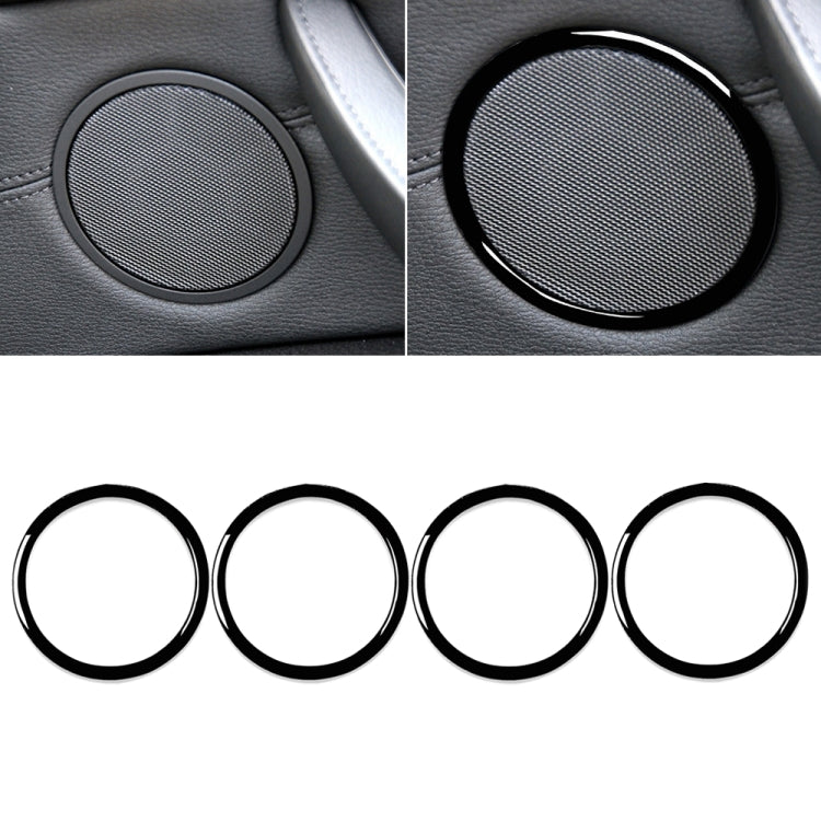 4pcs / Set Car Door Horn Ring Decorative Sticker for BMW X5 E70 2008-2013 / X6 E71 2009-2014, Left and Right Drive Universal(Black) - Car Interior Mouldings by PMC Jewellery | Online Shopping South Africa | PMC Jewellery | Buy Now Pay Later Mobicred