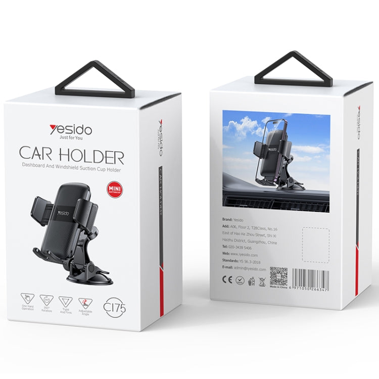 Yesido C175 Mini Suction Cup Type Mechanical Phone Clip Car Holder - Universal Car Holders by Yesido | Online Shopping South Africa | PMC TechLife | Buy Now Pay Later Mobicred