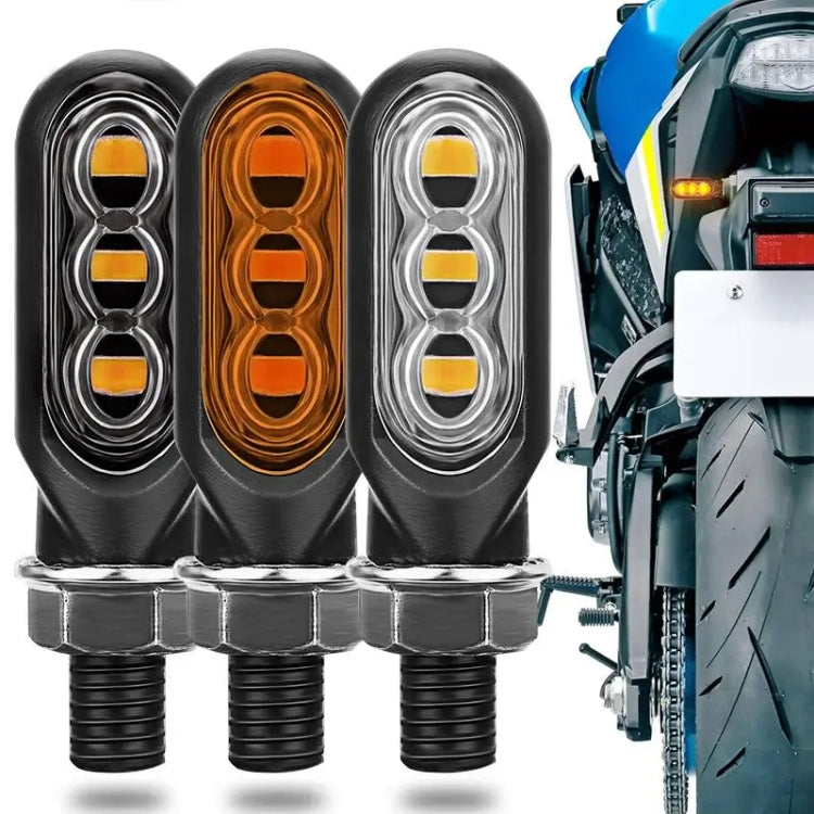 2pcs 12V 3LEDs Motorcycle Mini Water Turn Signal Light (Black) - Signal Lights by PMc TechLife | Online Shopping South Africa | PMc TechLife | Buy Now Pay Later Mobicred