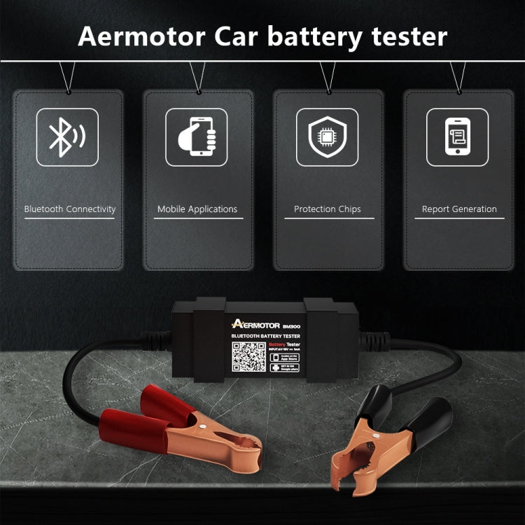 AERMOTOR BM300 Bluetooth 12V Car Battery Tester Battery Analyzer - Electronic Test by PMC TechLife | Online Shopping South Africa | PMC TechLife | Buy Now Pay Later Mobicred
