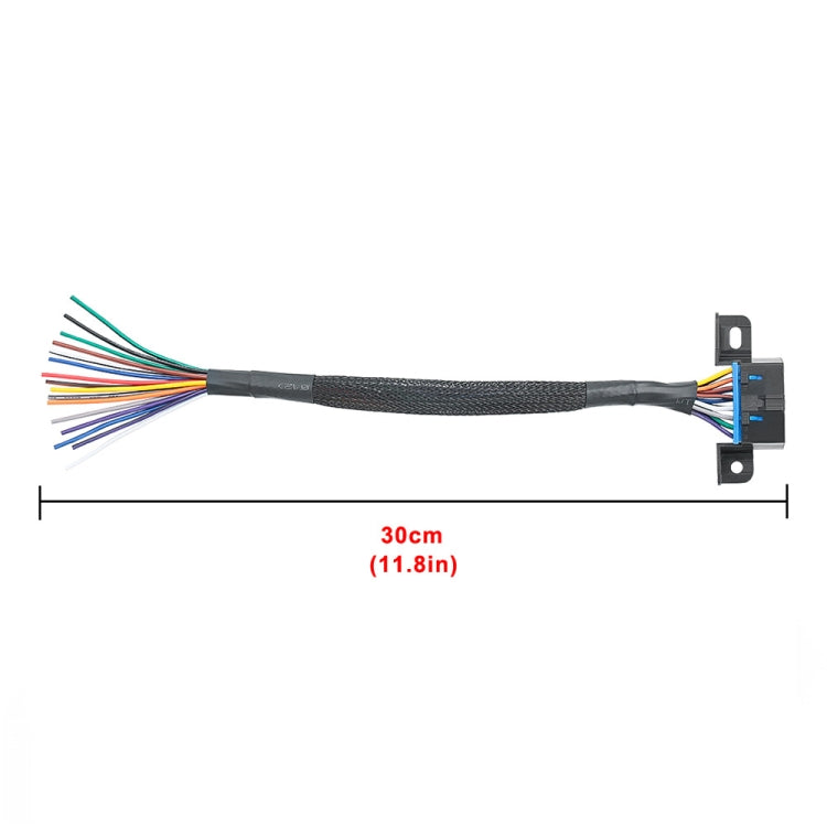 18AWG OBD 16 Pin OBD Cable Opening Line OBD 2 Extension Cable, Cable Length: 30cm - Cables & Connectors by PMC TechLife | Online Shopping South Africa | PMC TechLife | Buy Now Pay Later Mobicred