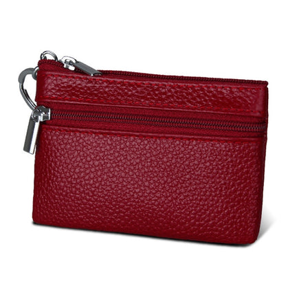 Cowhide Leather Zipper Solid Color Horizontal Card Holder Wallet RFID Blocking Coin Purse Card Bag Protect Case, Size: 11.4*7.4cm(Wine Red) - Antimagnetic RFID Package by PMC Jewellery | Online Shopping South Africa | PMC Jewellery | Buy Now Pay Later Mobicred